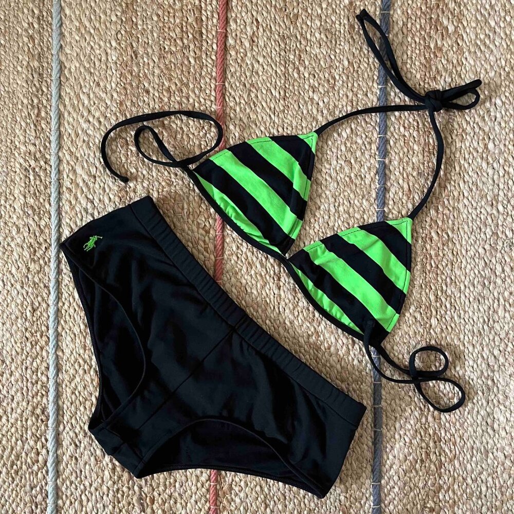 Polo Ralph Lauren Boy Shorts Striped Bikini Set